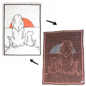 RARE Barefoot Dreams Cozy The Lion King Throw Blanket Cream Reversible 48”x62"